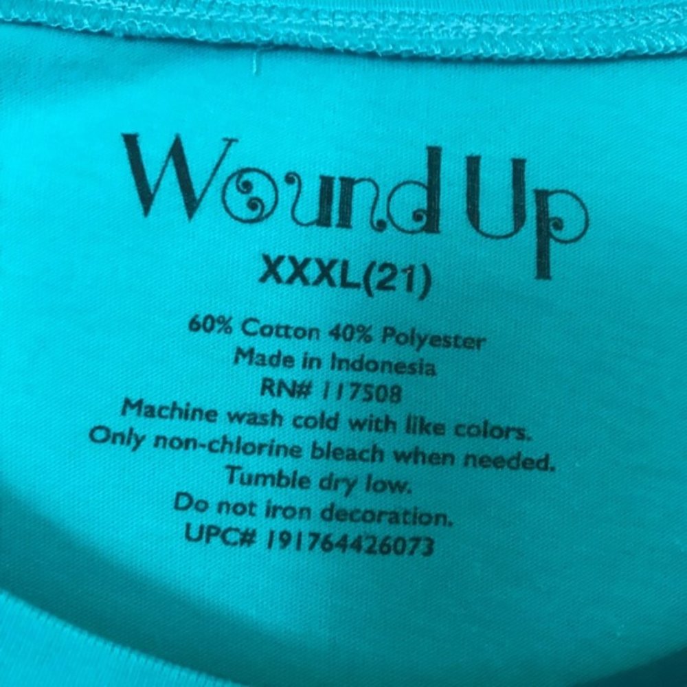 WOUND UP XXXL (21) Teal Green Mermaid Shirt - Picture 3 of 4